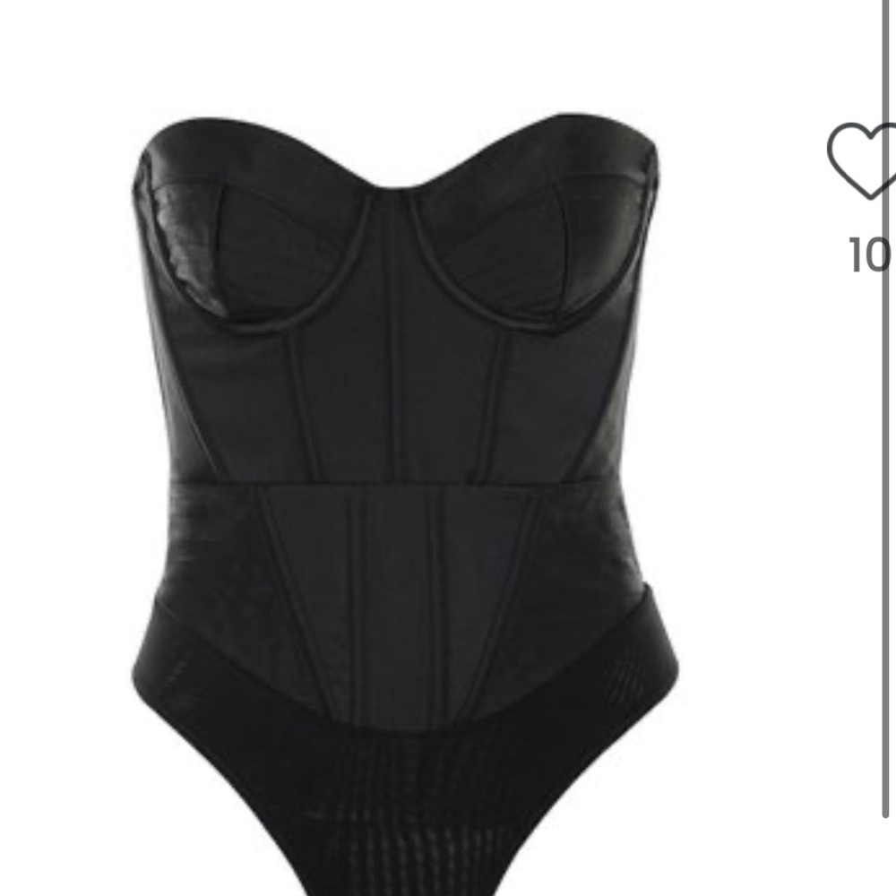 Mistress Rocks Black Strapless Bodysuit corset